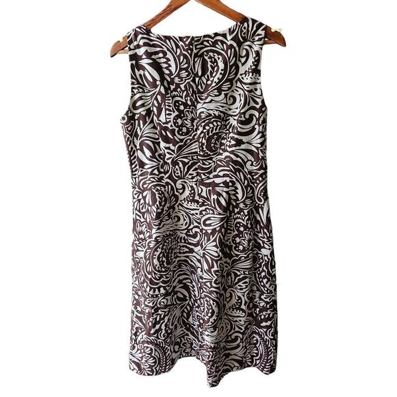 Jessica Howard Printed Sleeveless Midi Dress Brown Size 12 - Picture 2 of 5